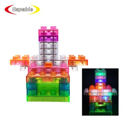 Electronic integrated circuit block engineering toy for kids stem toys plastic building blocks electronic toys with light