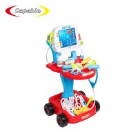 Educational role playing game electronic musical pretend doctor cart kit ECG set toys for kids toddlers