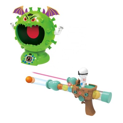 Little Battle Hero Fight Virus Toy Infrared Score Target Shooting Gun Game Air Soft Bullet Gun With 12 Pieces Foam Balls