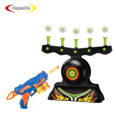 Electric hover shot target practice toys floating ball shooting game with 2 guns and soft bullets