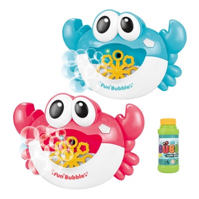 Cartoon bathroom toy electric automatic blowing bubble maker crab bubble machine for kids