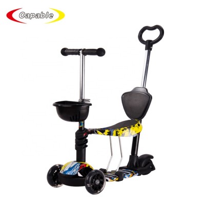 3 in 1 ride on 3 wheel kids kick scooter with seat