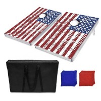 Outdoor Sport Portable Wooden Cornhole Toss Game Set With Carrying Case