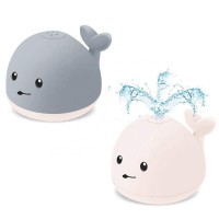 Electric induction automatic water spray swimming bath toy whale with flashing light