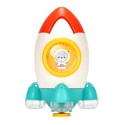 New arrivals fountain rocket pool toy interactive water stomp rotating spray water rocket bath toys for toddlers